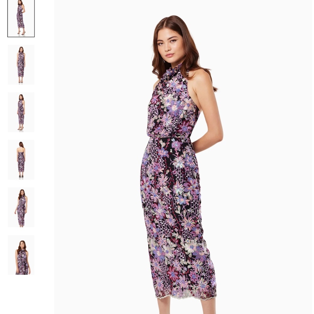NWOT Elliatt Stage Sequin Mesh Midi Dress In Multi size small